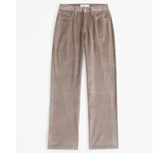 Abercrombie & Fitch Beige Corduroy Straight Leg Pants